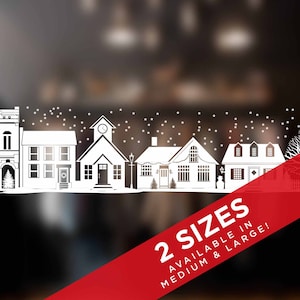 Weihnachtsdorf Straßenszene Fenstersticker