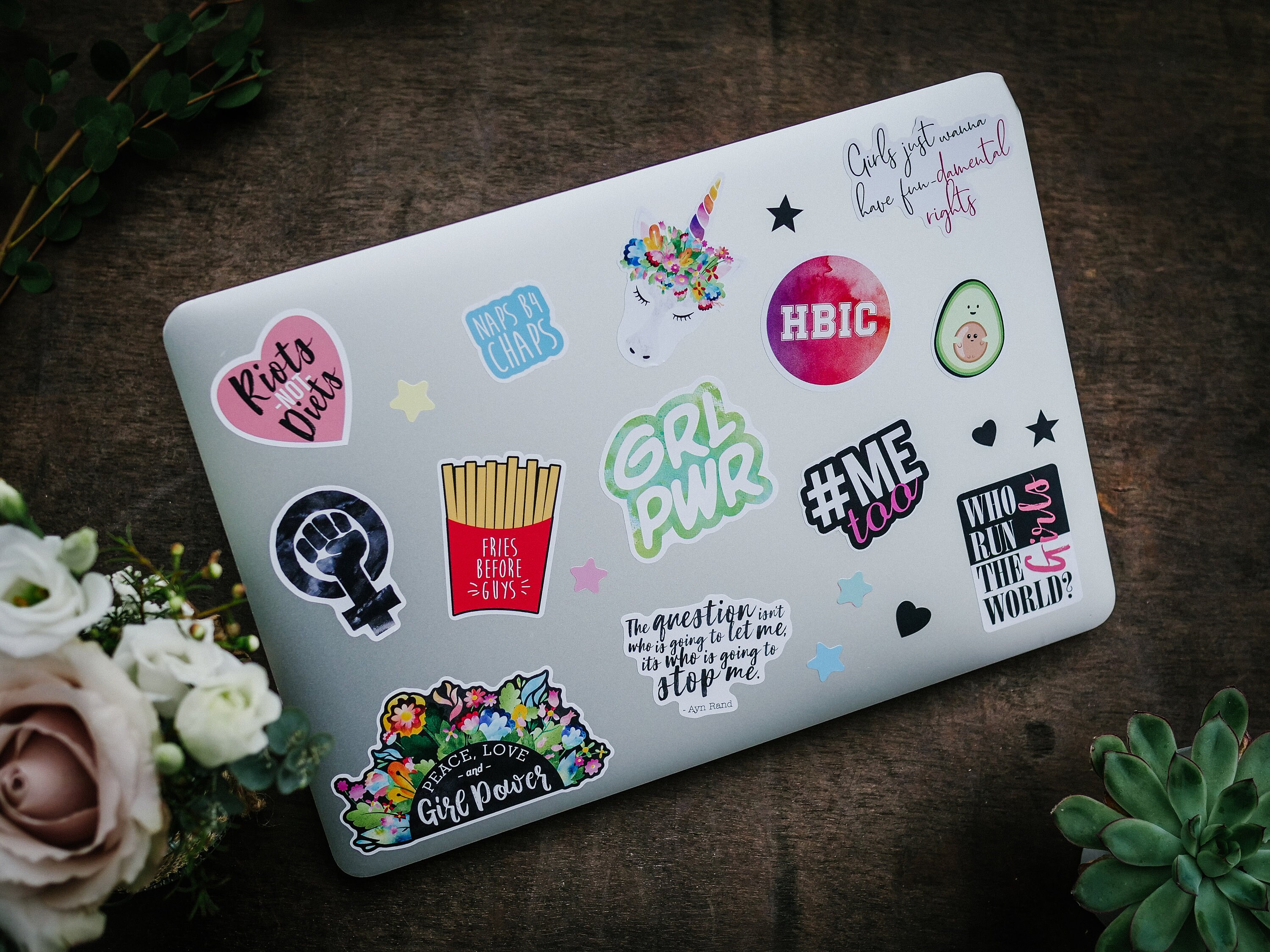 BulbaCraft 100Pcs Funny Girly Stickers for Women, Laptop Stickers for Women  - Feminist Stickers, Feminist Gifts, Gifts for Feminists - Funny Birthday