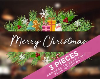 Merry Christmas Window Cling | Reusable Double-Sided Banner
