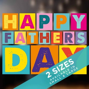 Colourful Happy Father&#39;s Day Window Cling Sticker
