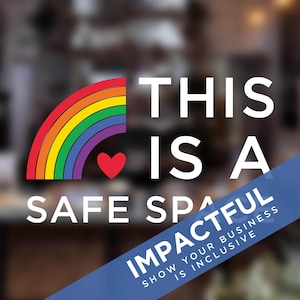 LGBTQ+ Safe Space Text Window Sticker