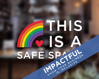 LGBTQ+ Safe Space Text Window Sticker