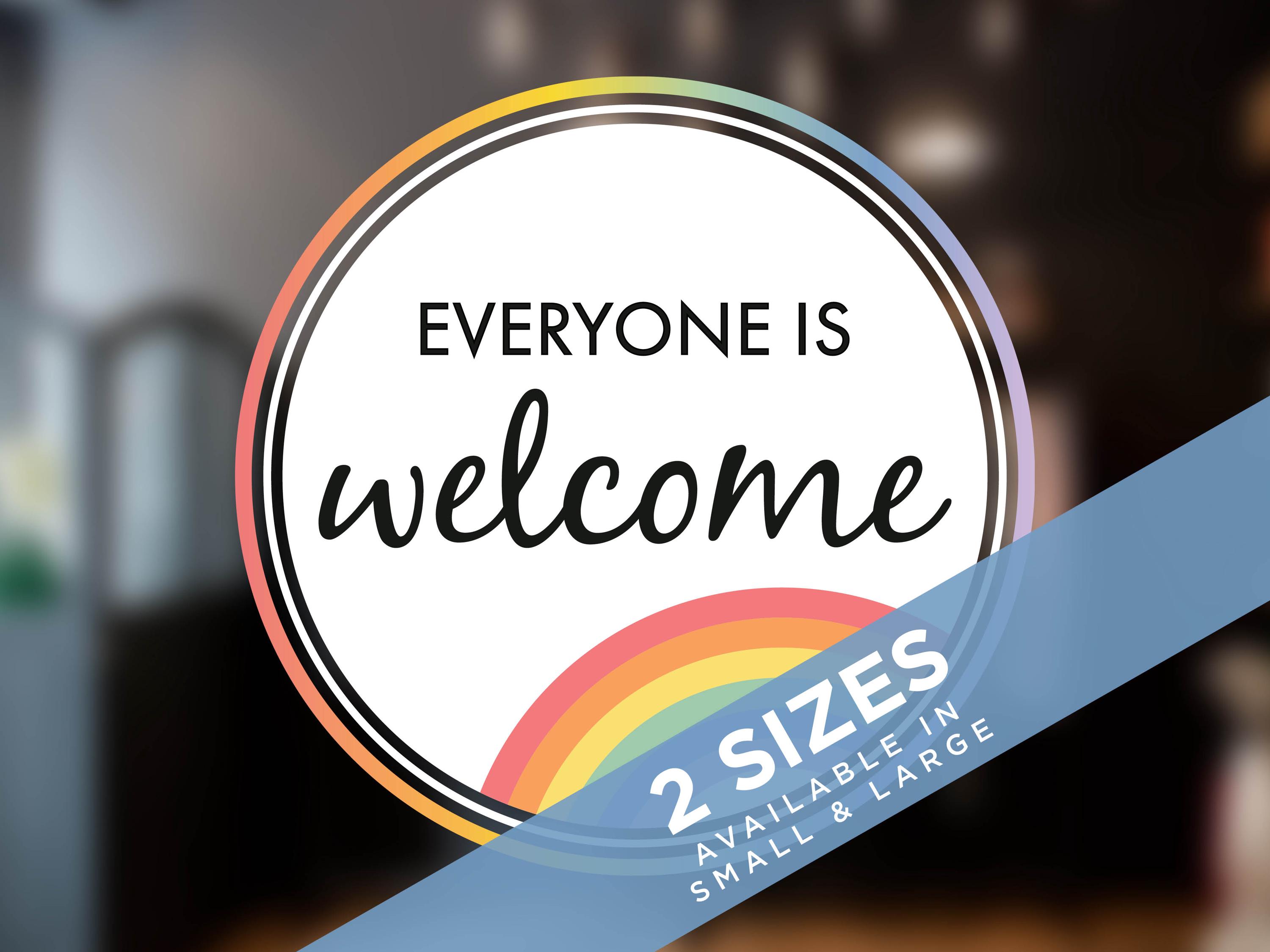 Acryl Tischschild 'Everyone Is Welcome Here' - LGBT Regenbogen Dekoration Mit Aufsteller