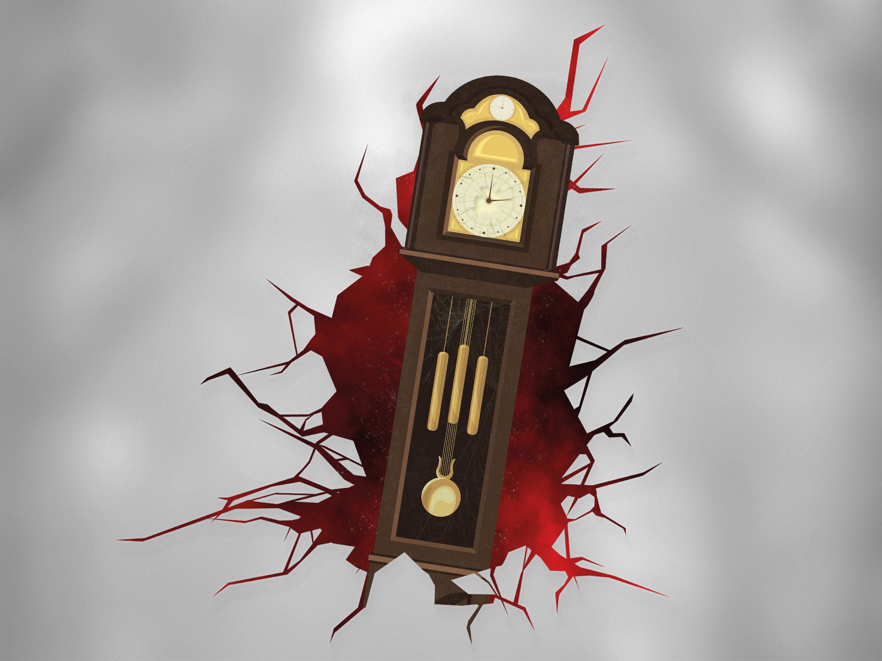 Grandfather Clock Window Cling - Halloween Window Decoration