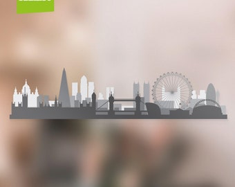London Skyline Window Cling: eenvoudig aan te brengen statische sticker