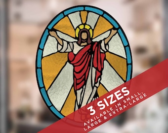 Oster-Fensteraufkleber Set – 6 Bögen Mit „He Is Risen“ Motiven, Abziehbar & Wiederverwendbar