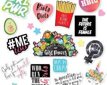 100Pcs Inspirational Feminist Stickers Pack,Bulk Women's Libbers