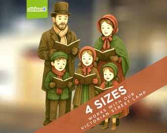 Victorian Carol Singers Christmas Window Cling | Reusable Decoration