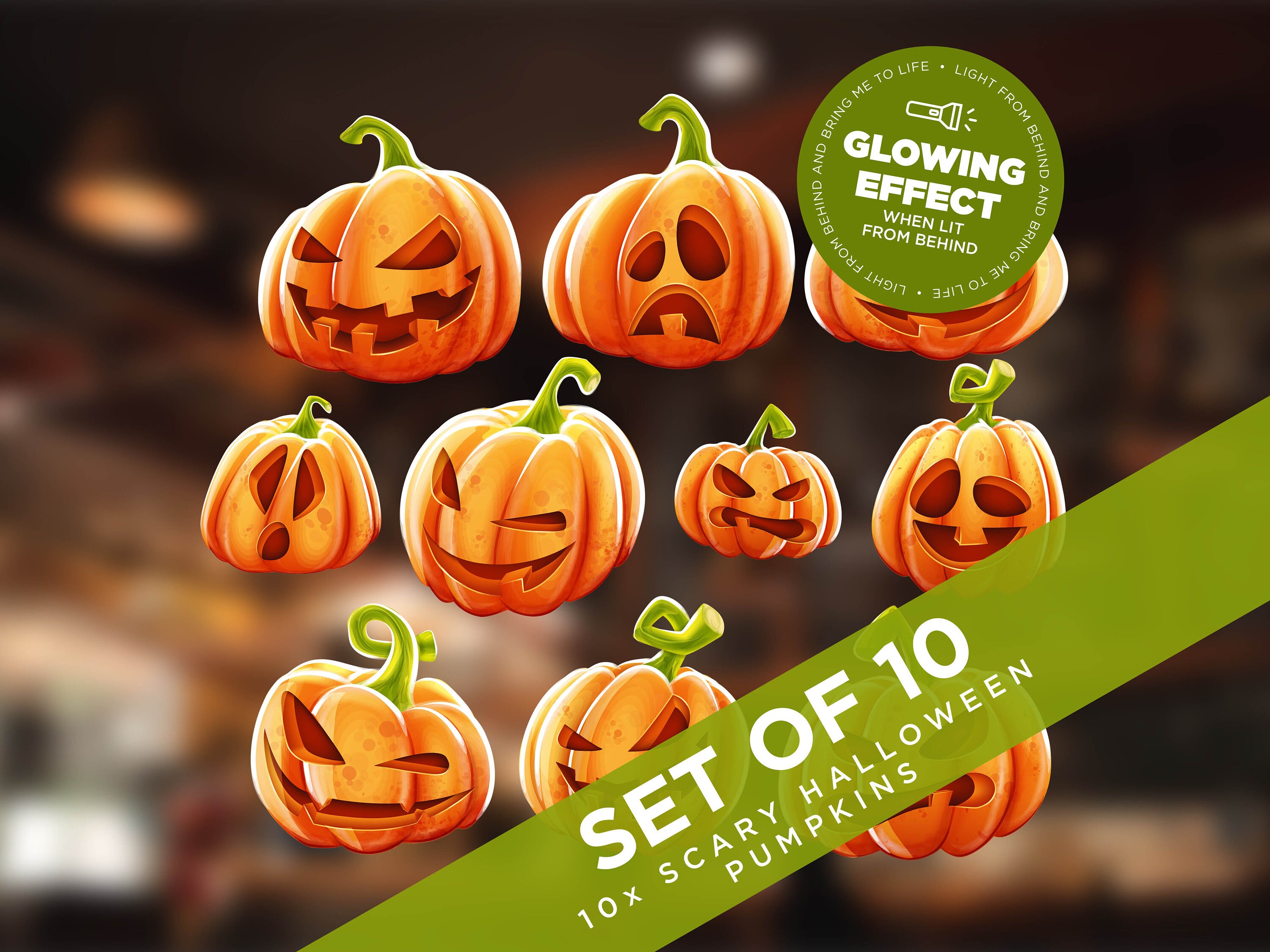 fogli di adesivi decorativi di Halloween, adesivi per finestre a forma