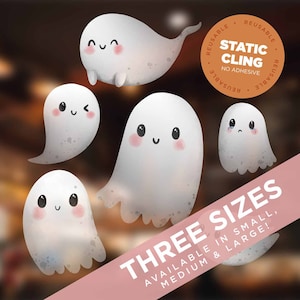 Cute Ghosts Halloween Window Sticker Pack, Halloween Window Decorations, Halloween Decoration, Watercolour Style Home Decor