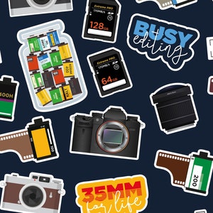 Photography Sticker Pack - Christmas Stocking Filler, Gift for Photographer