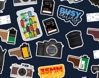 Photography Sticker Pack - Christmas Stocking Filler, Gift for Photographer