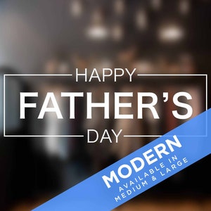 Modern Happy Father&#39;s Day Text Window Sticker
