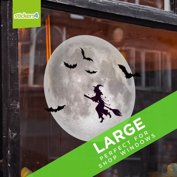 Vetrofanie Halloween – 4 Grandi Adesivi Per Finestre Con Zucche, Ragni, Fantasmi – Decorazioni Statiche In PVC Riutilizzabili 35x25 Cm