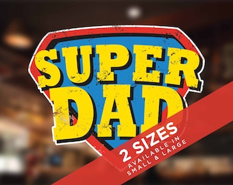 Super Dad Vaderdag raamsticker (vintage stijl)