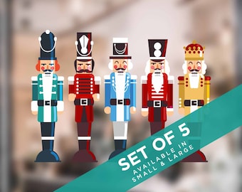 Nussknacker Soldat Weihnachtsfensteraufkleber - Wiederverwendbare Weihnachtsdekoration von Stickers4