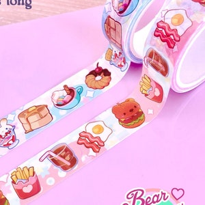 WASHI-TAPES(S) - Bear & Bunny foods~! - Paper washi-tapes / 3 meters long