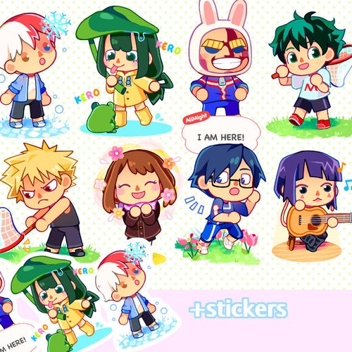 print stickers my hero crossing glossy vinyl peelback etsy
