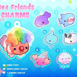 CHIBI CHARMS COLLECTION - Sea Friends! - Double-sided acrylic/phone-strap