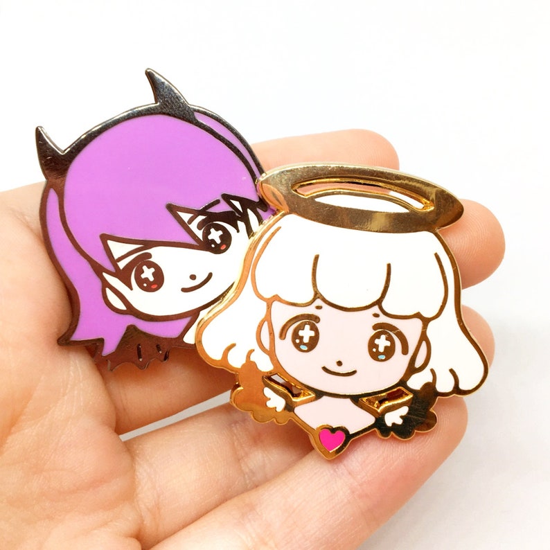 Pin(s) - Angel and Demon Girls! - Gold Plating+black Plating/hard ...