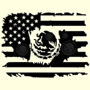 Mexican American Blended Flag