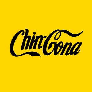 May include: Black and white logo for the brand "ChiniCoona" on a yellow background.