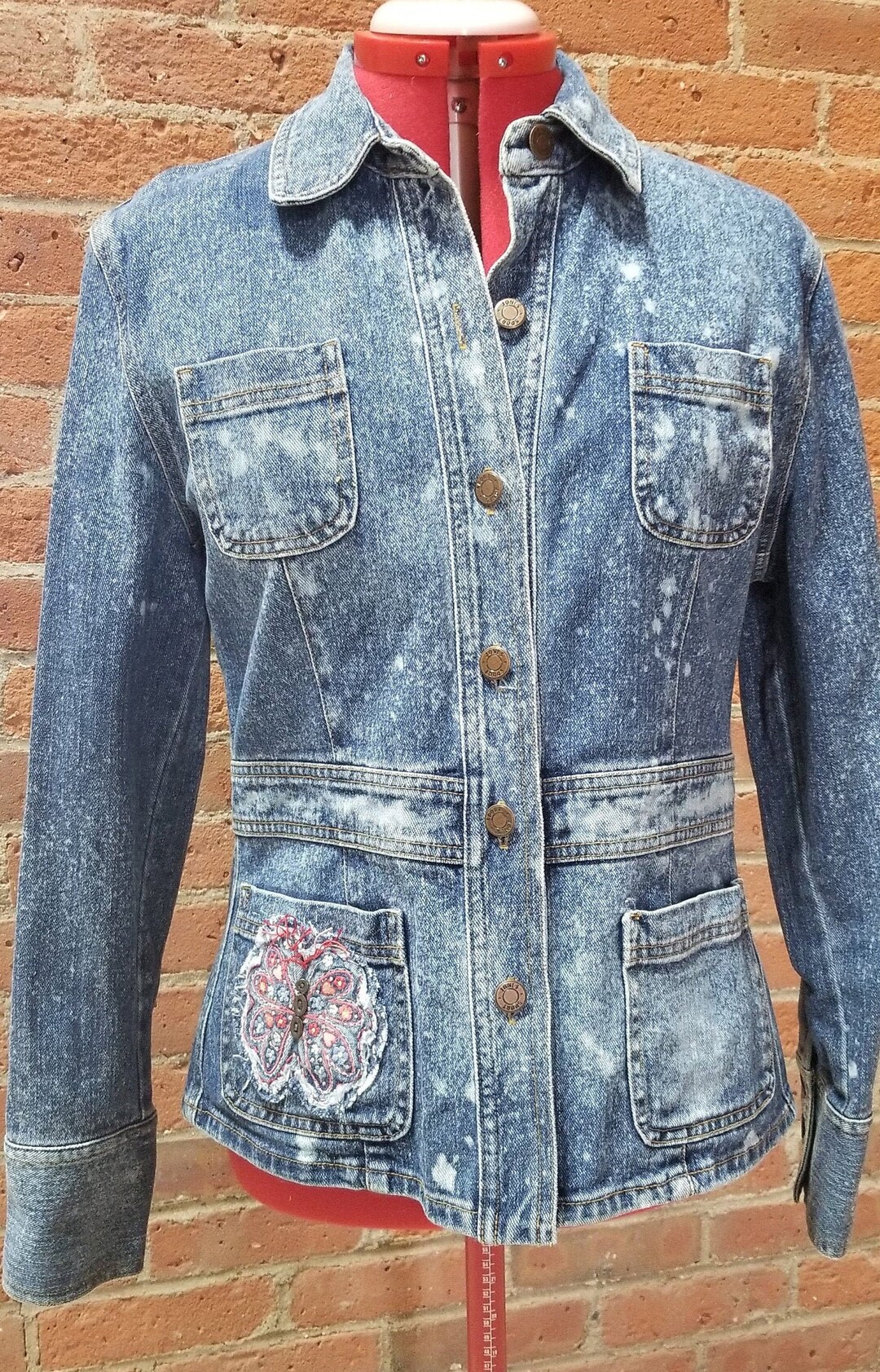Butterfly Snow Showers Denim Jean Jacket Etsy