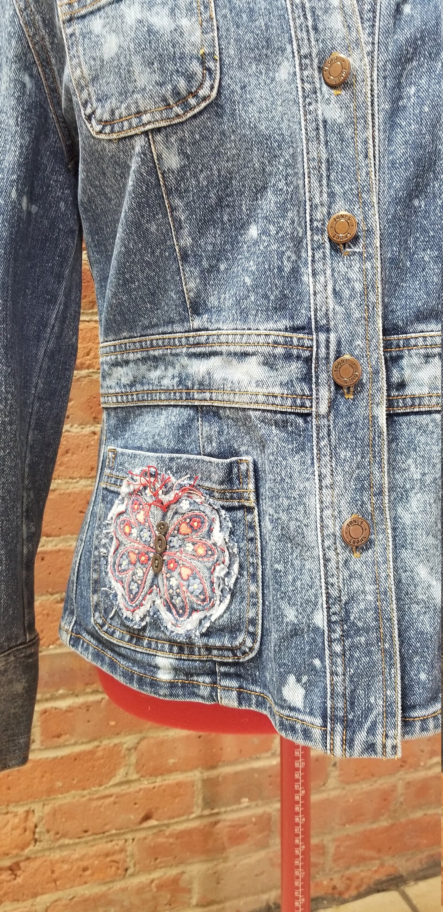 Butterfly Snow Showers Denim Jean Jacket Etsy