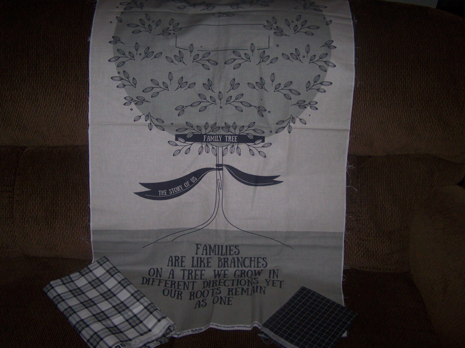 Family Tree Fabric Panel Etsy