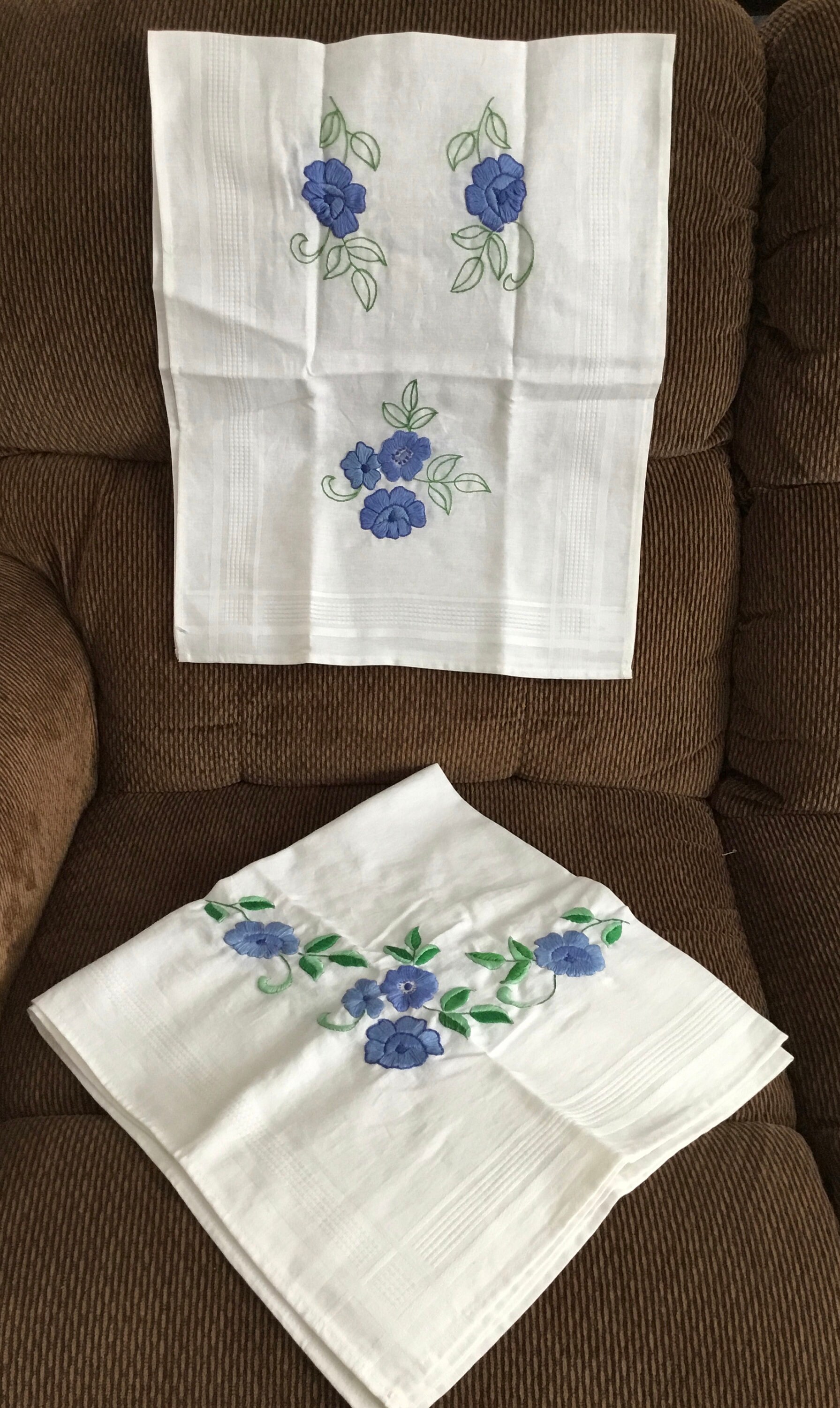 Flower Embroidered Table Topper and Runner Etsy