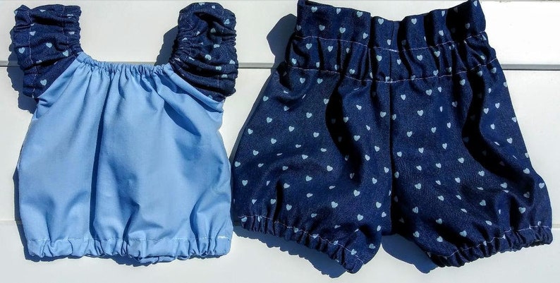 Heart Shaped Denim Baby Set