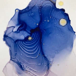 Blue and Gold Abstract Painting
