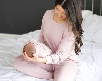 Loungeset,Mommy and Me Matching,Loungewear,Matching Set,Swaddle Set,Gender Neutral,Earth Tones,Hospital Outfit,Sweatsuit,Joggers,Baby Shower