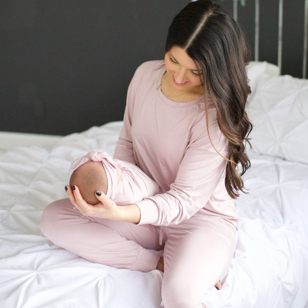 Loungeset,Mommy and Me Matching,Loungewear,Matching Set,Swaddle Set,Gender Neutral,Earth Tones,Hospital Outfit,Sweatsuit,Joggers,Baby Shower