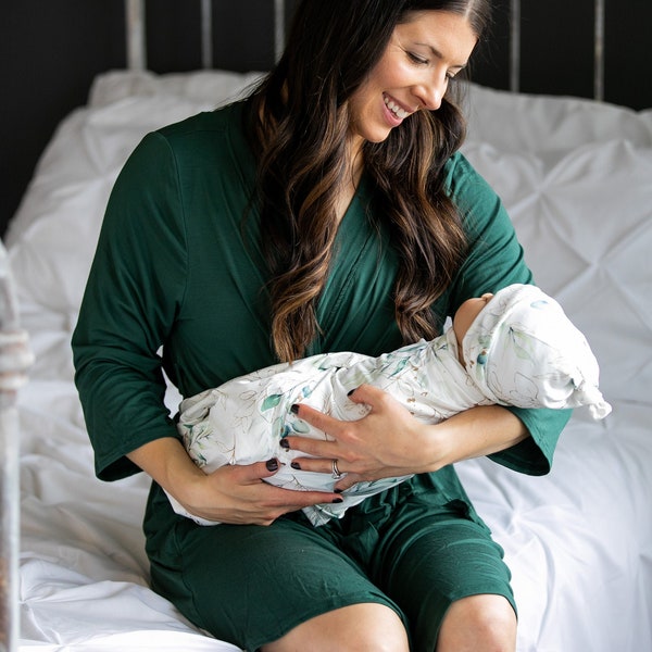 Mommy and Me Robe and Swaddle Set Gender Neutral Etsy