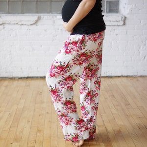 Floral Pajama Pantslounge Pantsmommy and Mepostpartum - Etsy