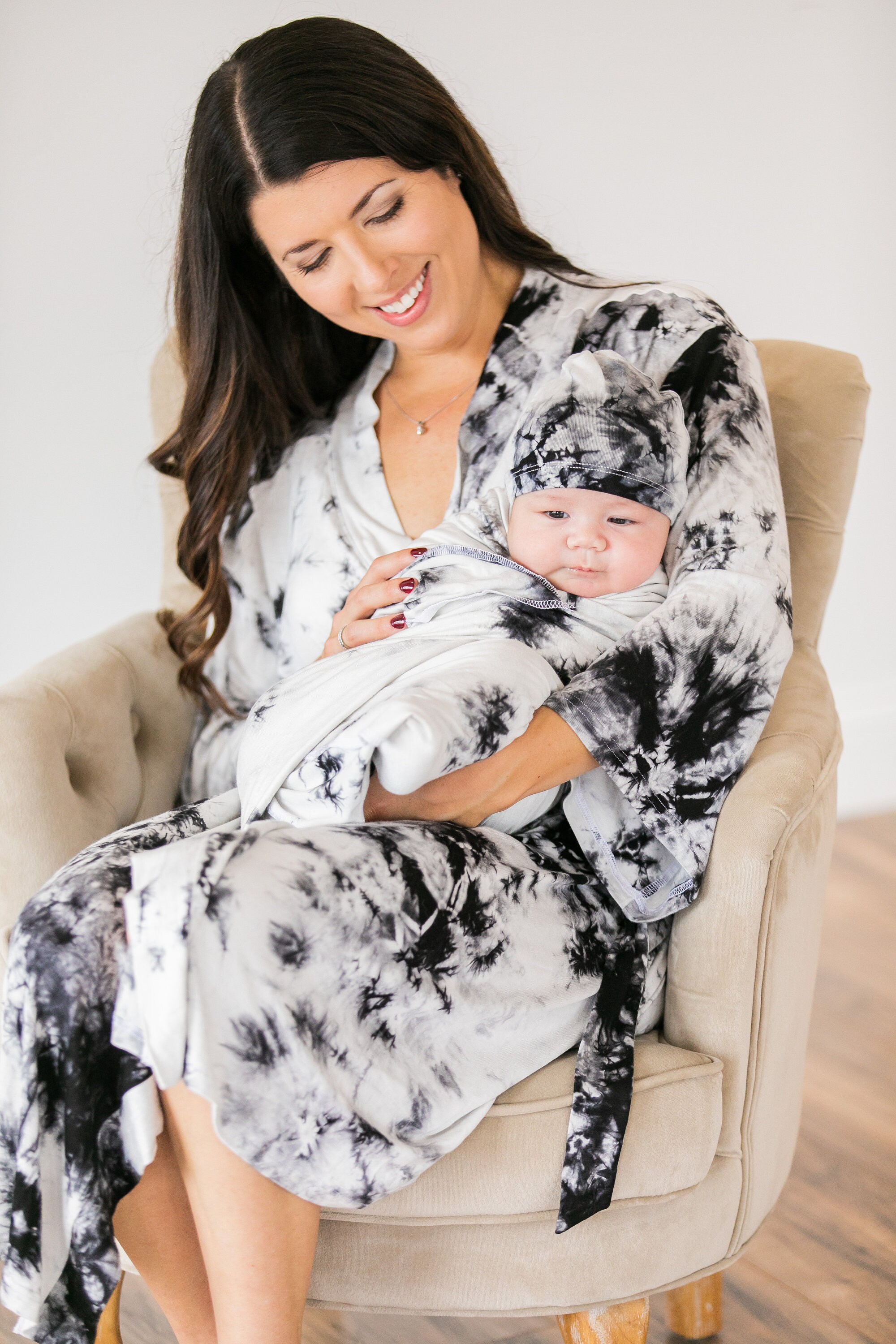 Tie Dye Robe and Swaddle Setblack and Whitematernity Etsy