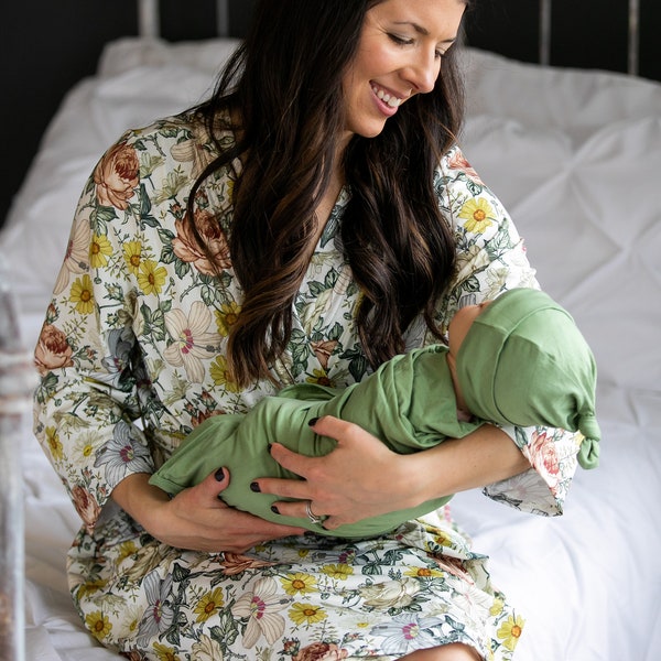 Mommy and Me Robe and Swaddle Set Gender Neutral Etsy