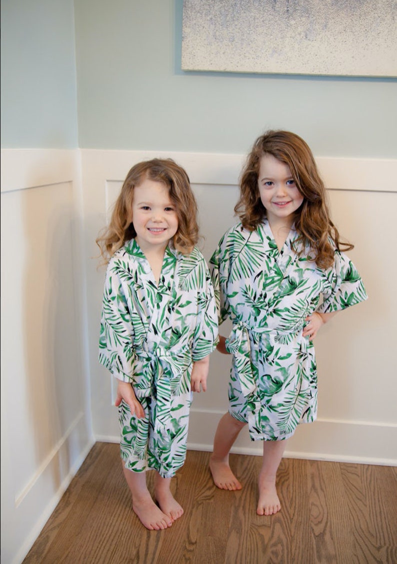 Palm Leaf Robe and Swaddle,Mommy and Me Matching Set,Postpartum,Maternity Robe,Matching Swaddle,Hospital Gown,Baby Shower Gift,Pregnant,Baby image 7