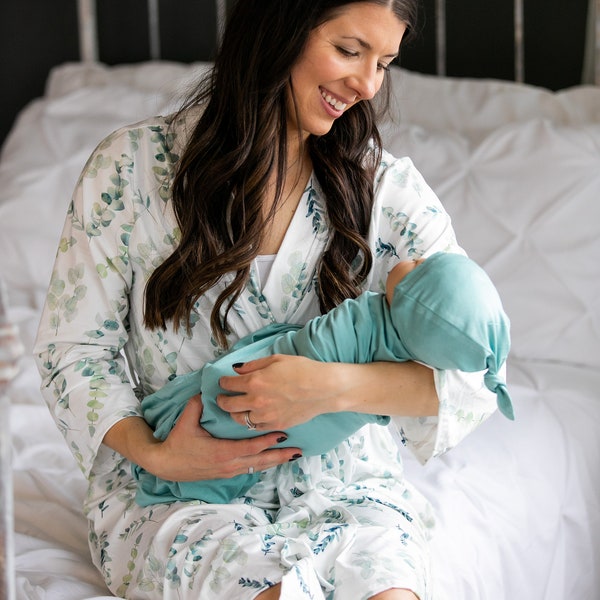 Mommy and Me Robe and Swaddle Set Gender Neutral Etsy