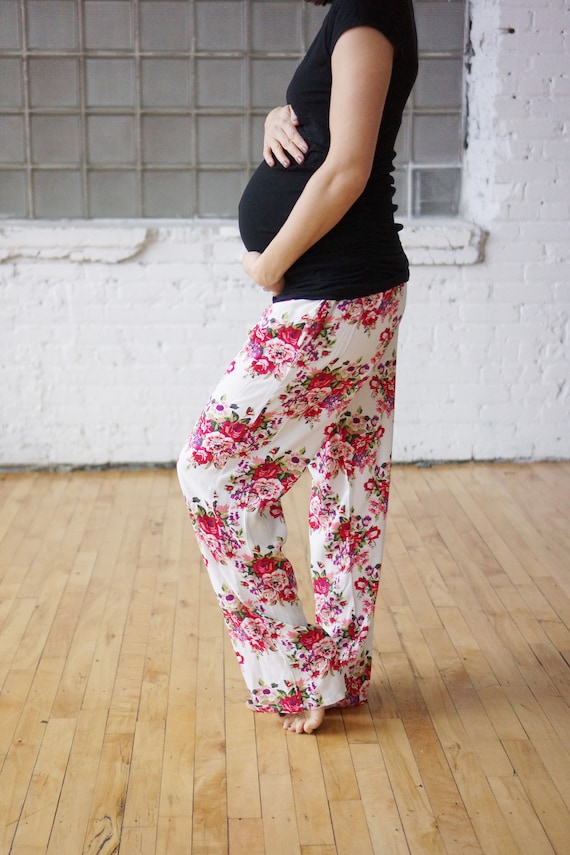 Floral Pajama Pants,lounge Pants,mommy and Me,postpartum Pants,maternity  Pants,hospital,baby Shower Gift,new Mom,girl Mom,sleepwear,pregnant 