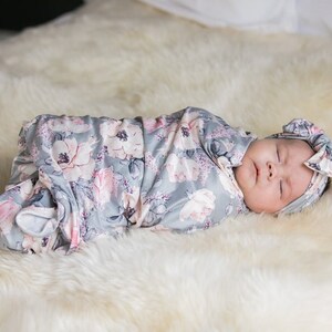 Matching Robe and Swaddle Set,Hospital Set,Hospital Robe,Maternity Robe,Floral Swaddle,Mom to Be,Baby Gift,Baby Girl,Mommy and Me,Blanket image 10