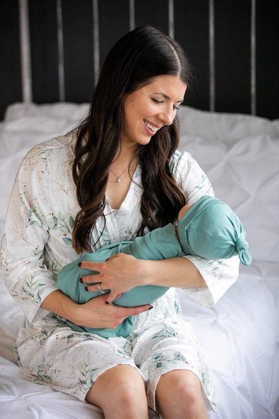 Mommy and me matching swaddle and robe sale