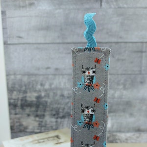 Fabric bookmark, owl pattern bookmark, teacher gift