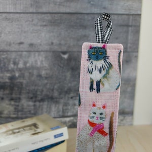 Fabric bookmark, cat pattern bookmark, teacher gift