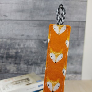Fabric bookmark, fox patterned bookmark, teacher gift