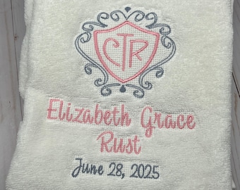 CTR Towel, Girls Baptism Towel, Girls CTR Towel, Kids Baptism Towel, Custom Name CTR Towel, Personalized ctr Towel, Custom Name Towel
