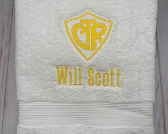 CTR Towel, Baptism Towel, CTR Towel, Kids Baptism Towel, Custom Name CTR Towel, Personalized ctr Towel, Custom Name Towel, Boy ctr