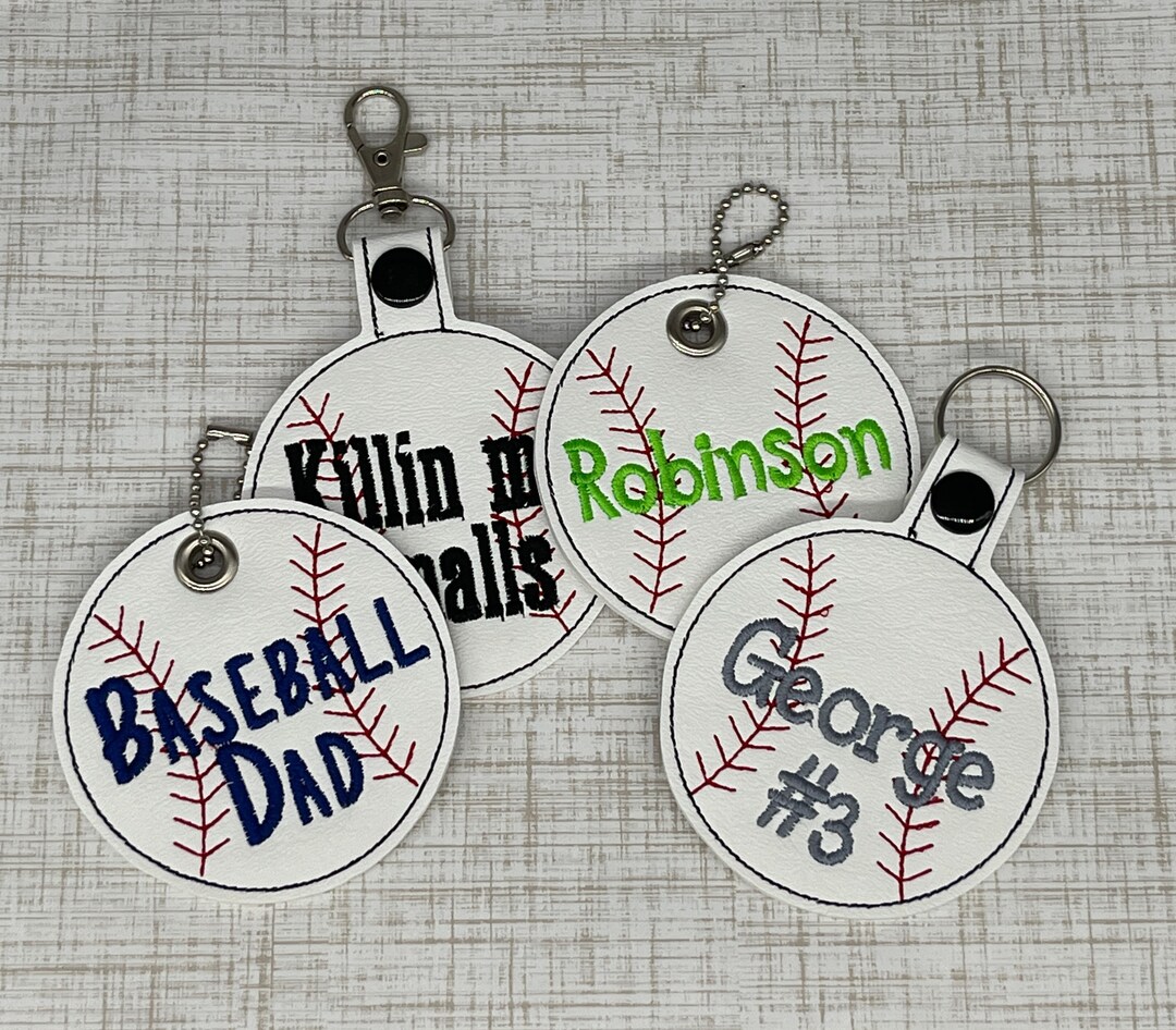 Personalized Baseball Nametag, Personalized Baseball Keychain, Custom