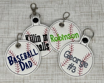 Personalized Baseball Nametag, Personalized Baseball Keychain, Custom Baseball Tag, Baseball Backpack Tag, Baseball Team Gift, Baseball Gift